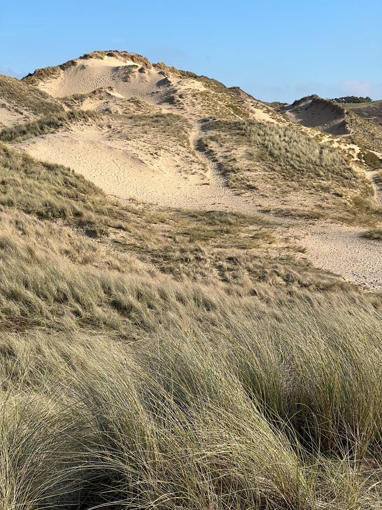 sand dunes on Holywell Bay Cornwall