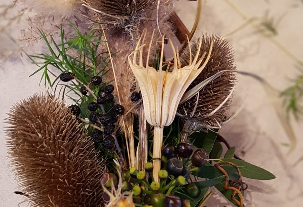 Dried flowers and festive foliage | Festive wreath