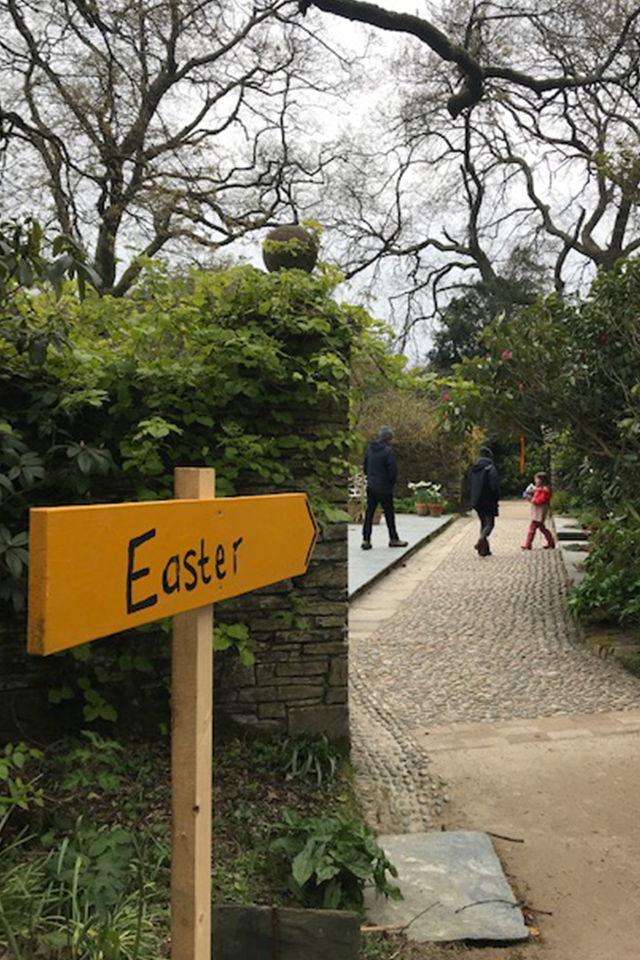 Easter sign at Lost Gardens of Heligan