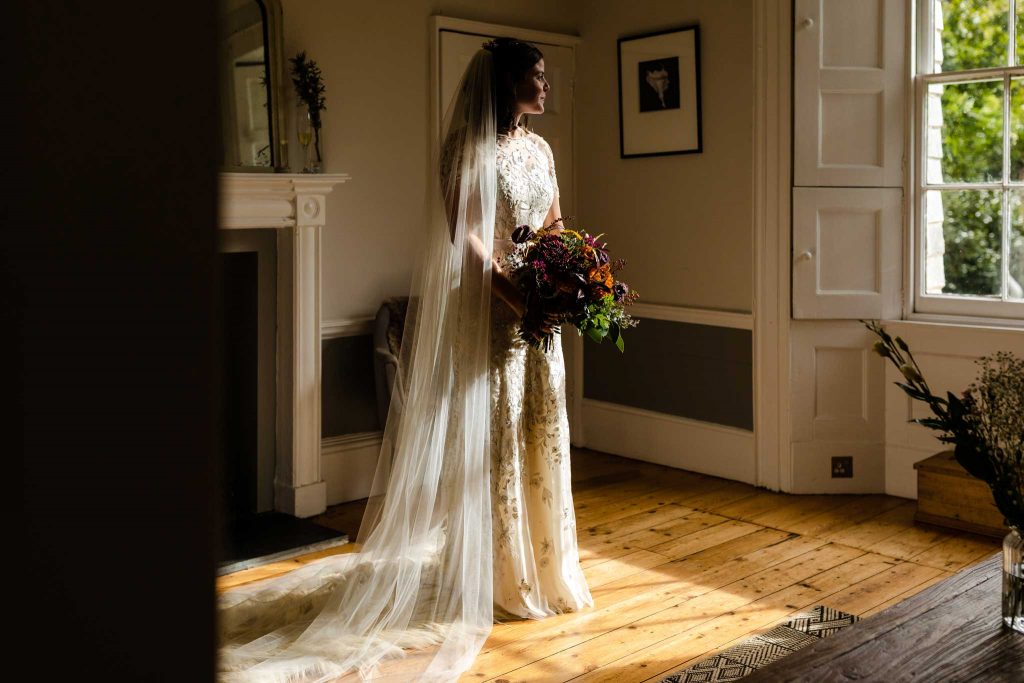 bride in Jenny Packham wedding dress