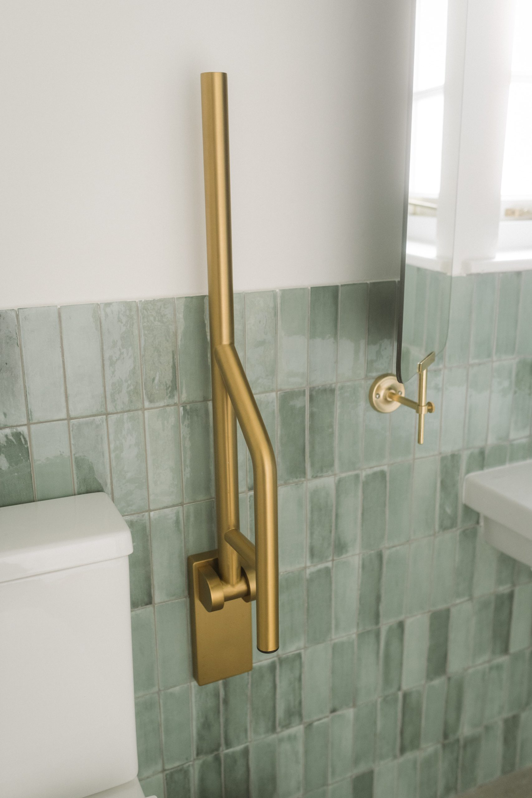 Gold grab rails wheelchair accessible wedding venue