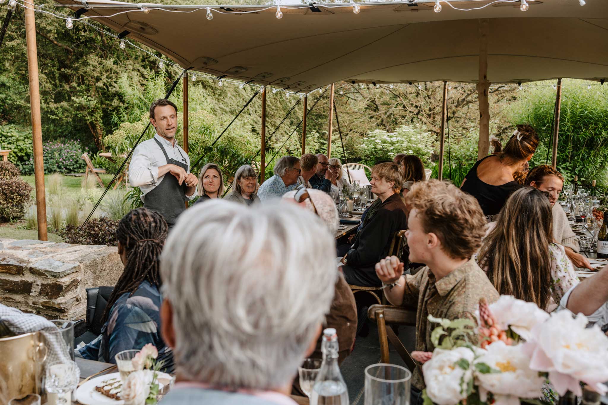 Adam Banks supper club at Treseren guests enjoying