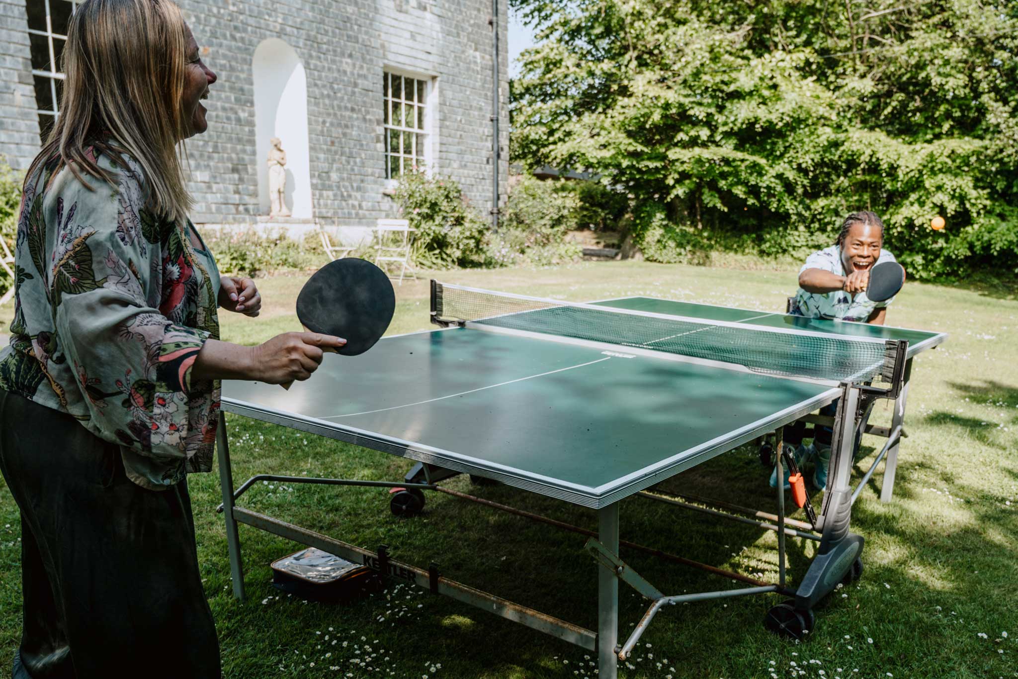 playing table tennis at Treseren