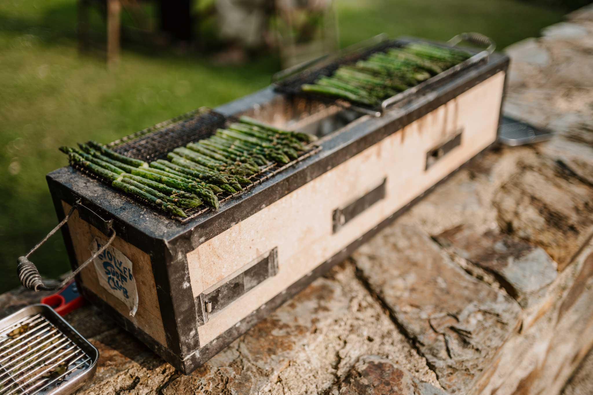 Adam Banks supper club at Treseren grilled asparagus