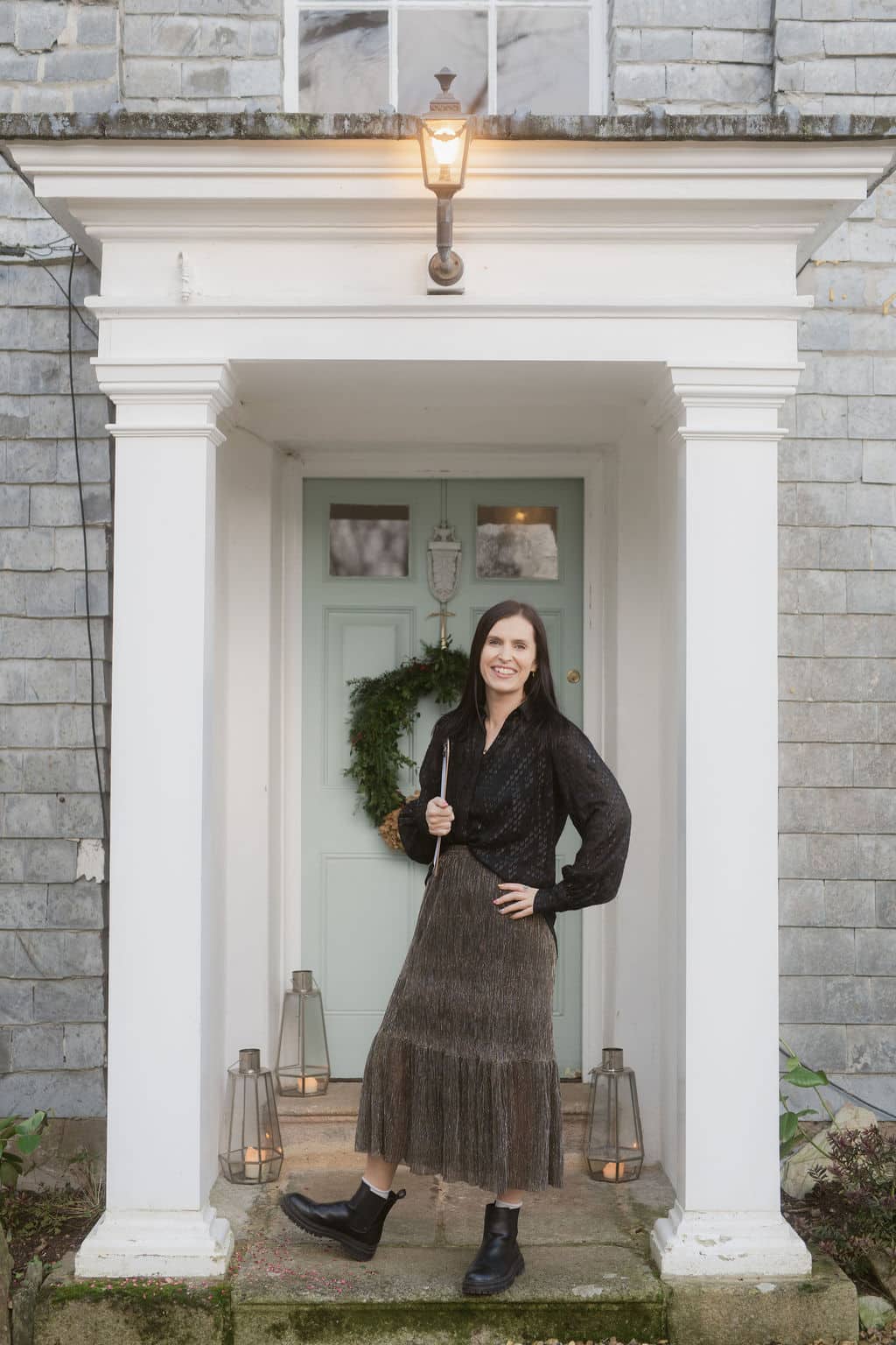 Treseren wedding coordinator Izzy outside small wedding venue