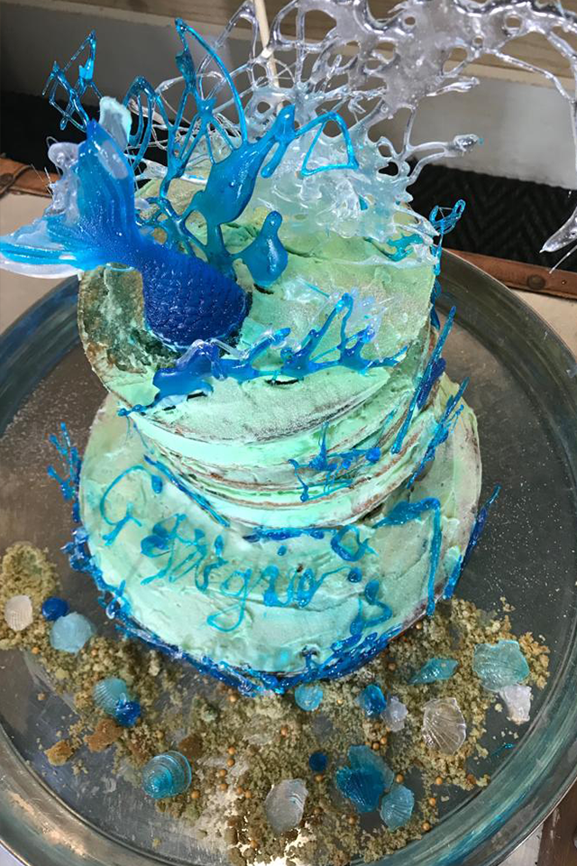 blue mermaid birthday cake